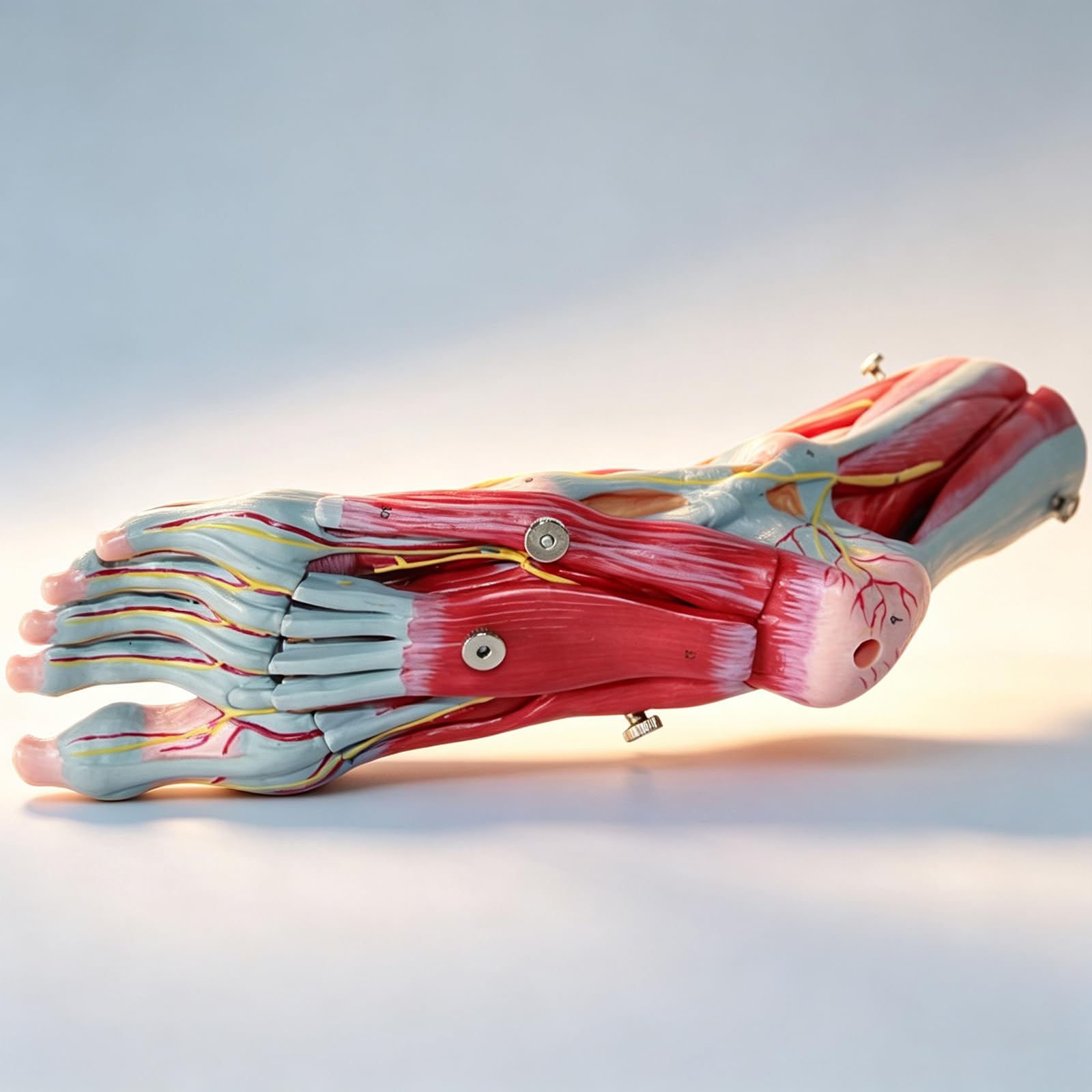 Modelo Anatómico del Pie, Modelo Anatómico del Pie Humano Natural De Gran Tamaño con 9 Partes Y 52 Signos Digitales, Exhibición Didáctica De Músculos Y Ligamentos del Pie.