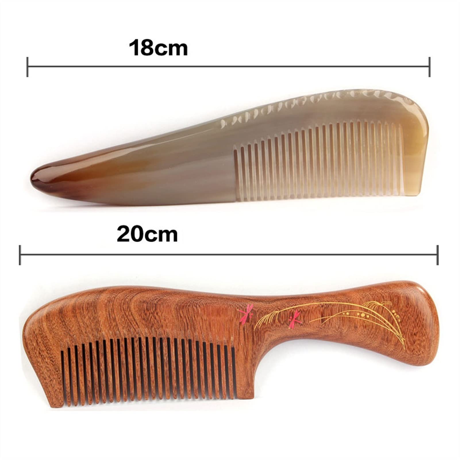 Peinetas 2 unids de ancho diente del diente fino peine cepillo for el cabello, peinado for el cuidado del cabello, for el cabello rizado, húmedo, seco, grueso, D para Mujeres y Hombres Peine de Peinad