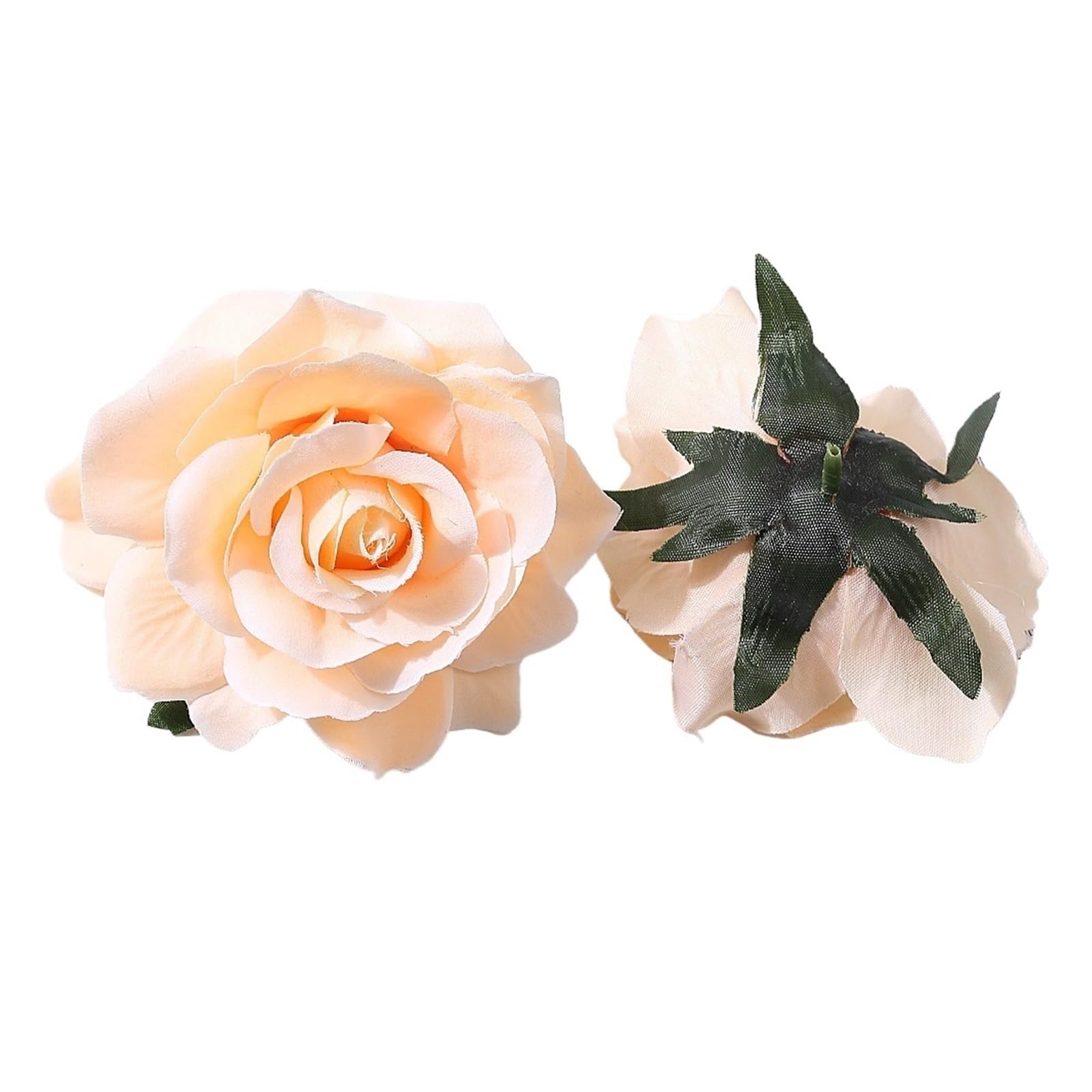 Casetlong 5Pcs 10cm Artificial Flowers Heads Silk Fake For Home Decor Marriage Wedding Decoration DIY Garland Accessories(Champagne)