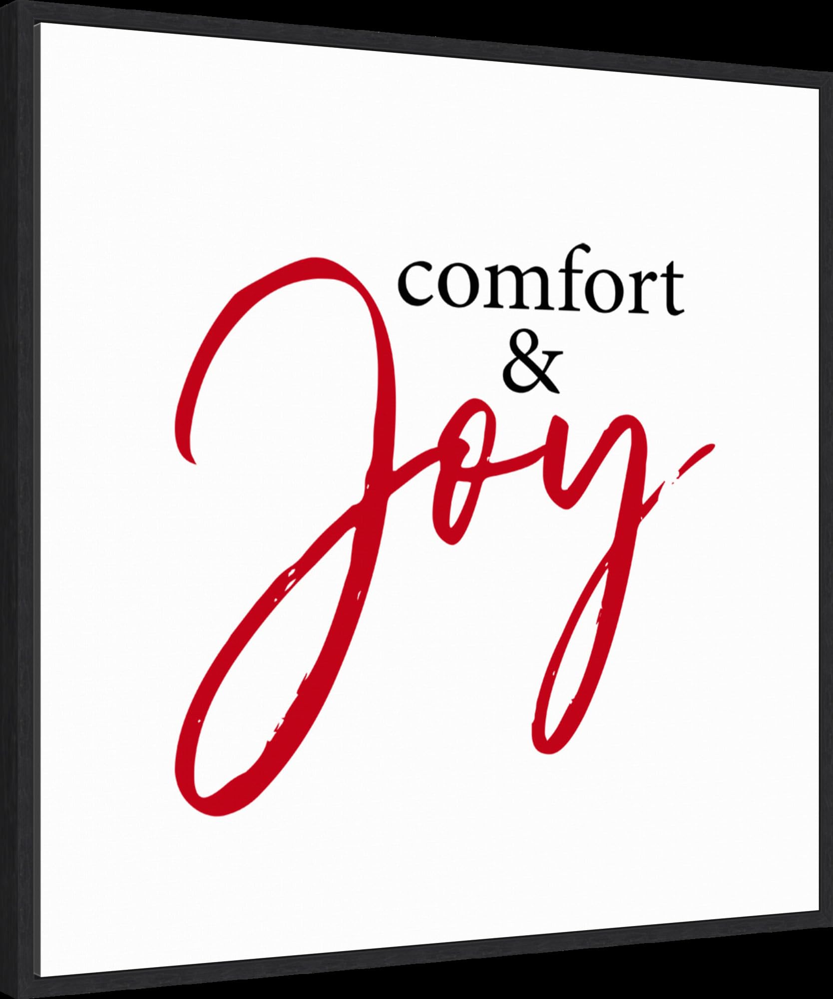 Amanti Art Framed Canvas Wall Art 30x30 Comfort and Joy Portfolio, Framed Wall Art Canvas, Typography Artwork, Modern Decor, Large Poster Painting for Living Room, Bedroom, Bathroom,