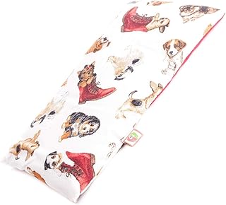 Poduszka rozgrzewająca do kuchenki mikrofalowej terapia cieplna z nasionami pszenicy i kwiatami lawendy (30 x 17 cm) z poszewką nadającą się do prania 100% bawełny ST10 (szczeniak)