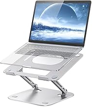 Laptop Stand, Adjustable Laptop Stand for Desk, Aluminum Computer Stand Portable Laptop Riser, Foldable Laptop Holder for Mac HP ASUS Acer Surface ThinkPad Dell Lenovo (Silver)