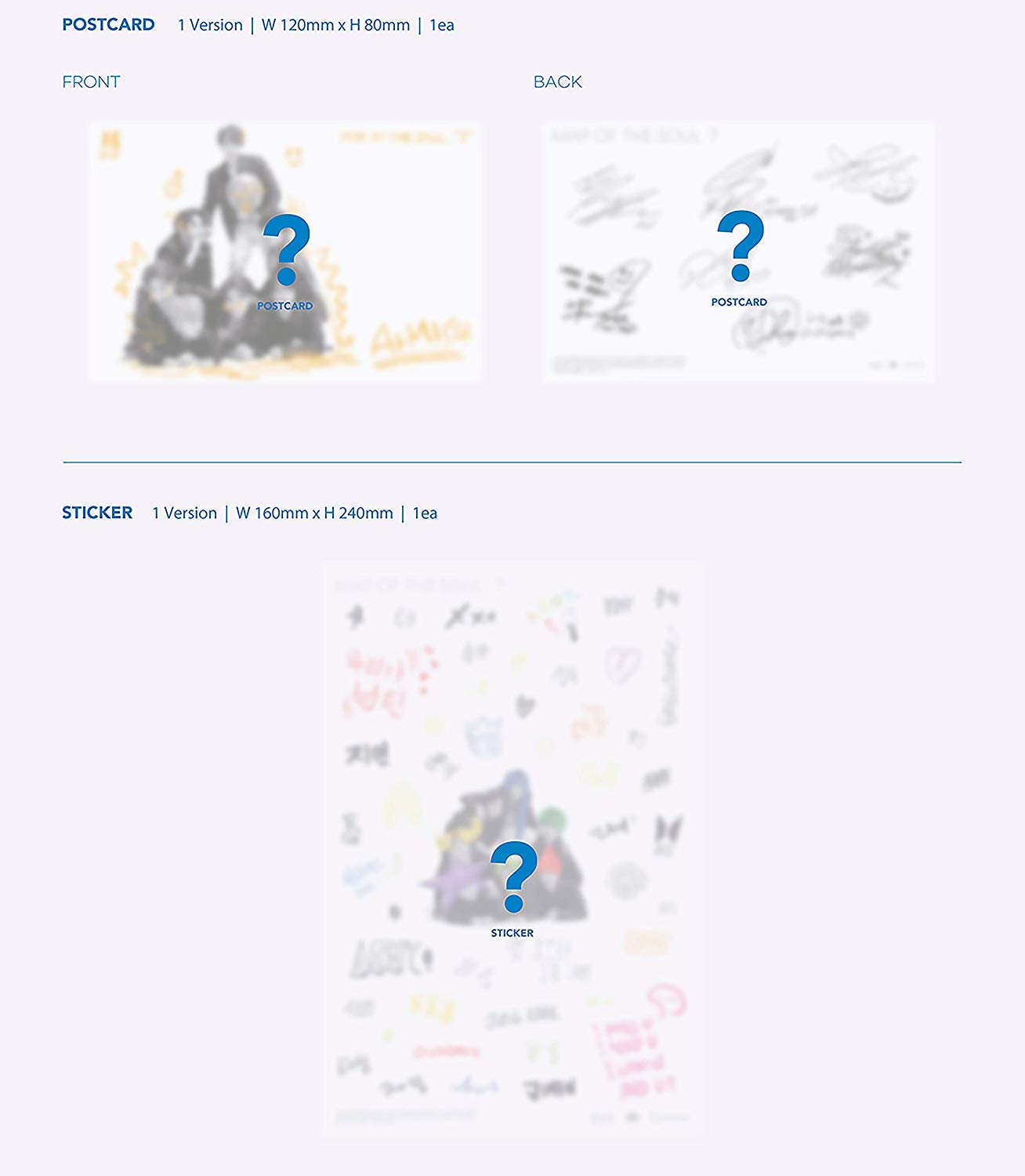BTS Map of The Soul : 7 - [ver.4] CD,Photobook, Folded Poster, Others with Extra Decorative Sticker Set, Photocard Set