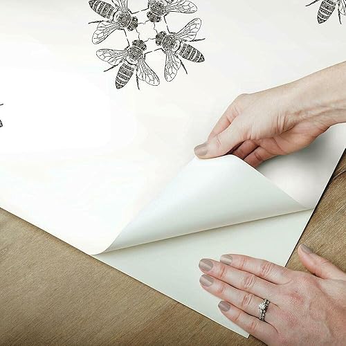 Miniatura 5 de RoomMates RMK11475WP Black Honey Bee - Papel tapiz para despegar y pegar, color negro