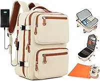 Mochila de Viagem Masculina Feminina Reforçada Executiva Grande Mochila para Notebook Trabalho Viagem Escola com Cabo de Aço Impermeável com Saídas USB Unissex + Capa para Tenis