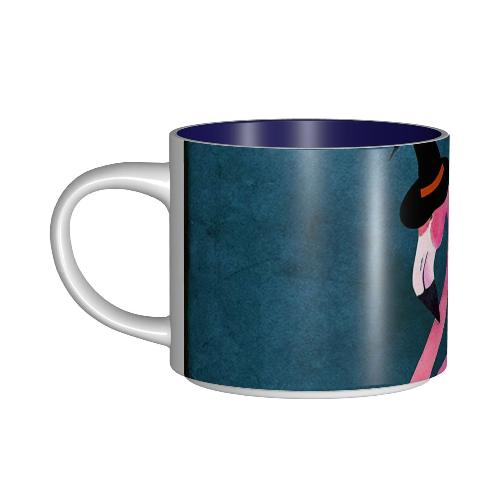 Halloween Flamingo Hexenhut bedruckte große Kapazität Keramik Tassen Kaffeetasse