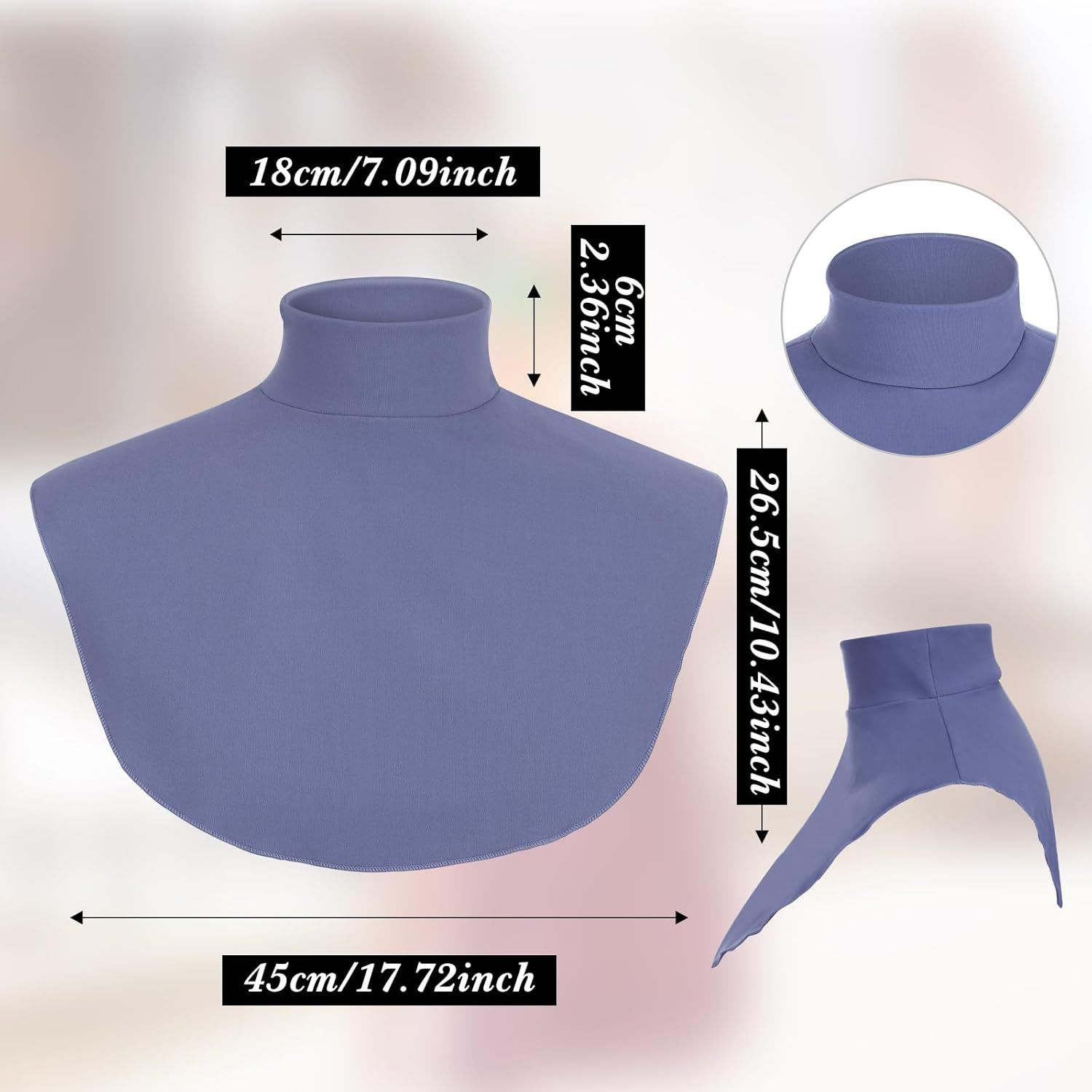 Turtleneck Dickey Extra Large Fake Collar Detachable Dickey Collar Half Mock Turtleneck for Men Women - Image 2