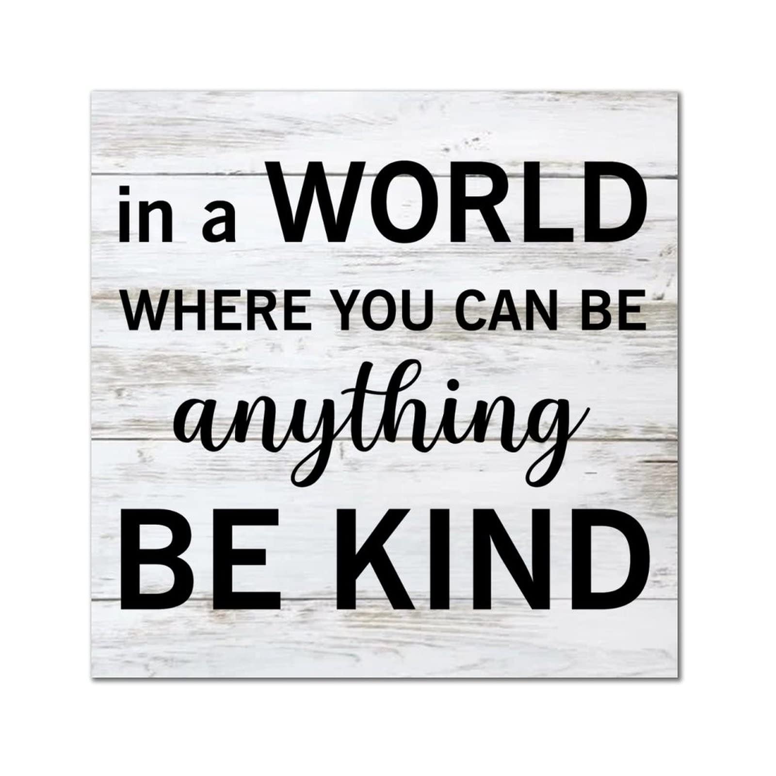 Plaque murale en bois Be Kind pour propager la bienveillance chez soi