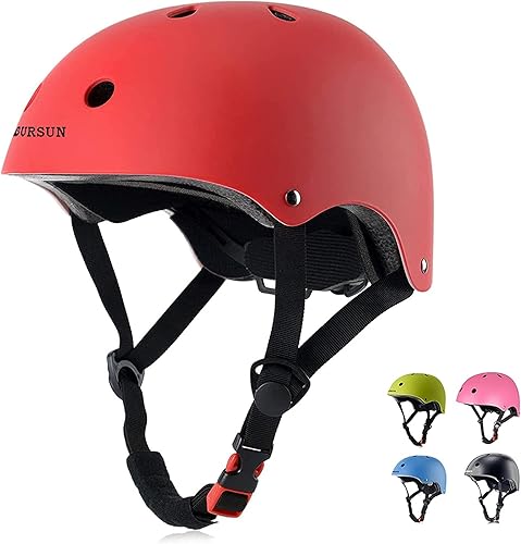 Miniatura 46 de BURSUN - Casco de bicicleta para niños con ventilación y ajustable, para niños de 2 a 14 años, casco multideportivo para patineta, patinaje