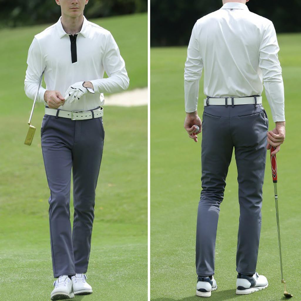 Męskie spodnie golfowe zimowe polarowe ciepłe elastyczne robocze wygodne podróżne joggersy