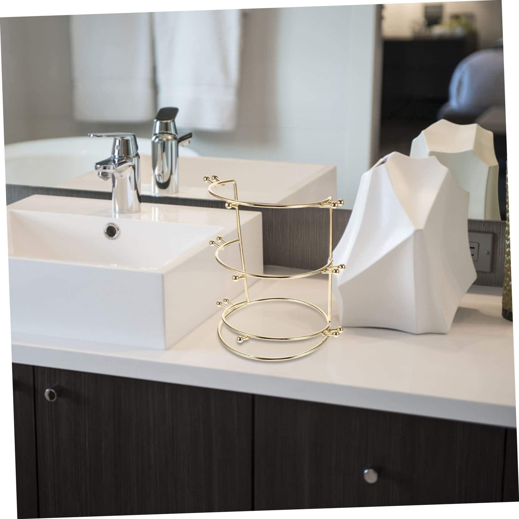 HOMSFOU Headband Stand 2pcs Crown Display Stand for Ladies Headbands Turban Hair Ties Teen Girl Room Decor Alloy Crown Storage Rack