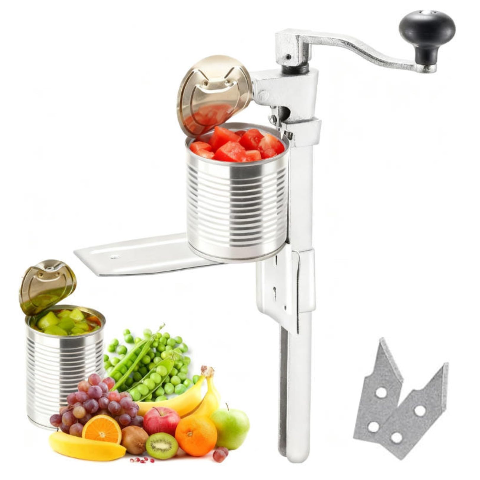 Ręczny otwieracz do puszek, regulowany obrotowy otwieracz do butelek do dużych puszek, 30 cm, idealny do restauracji i kuchni domowej