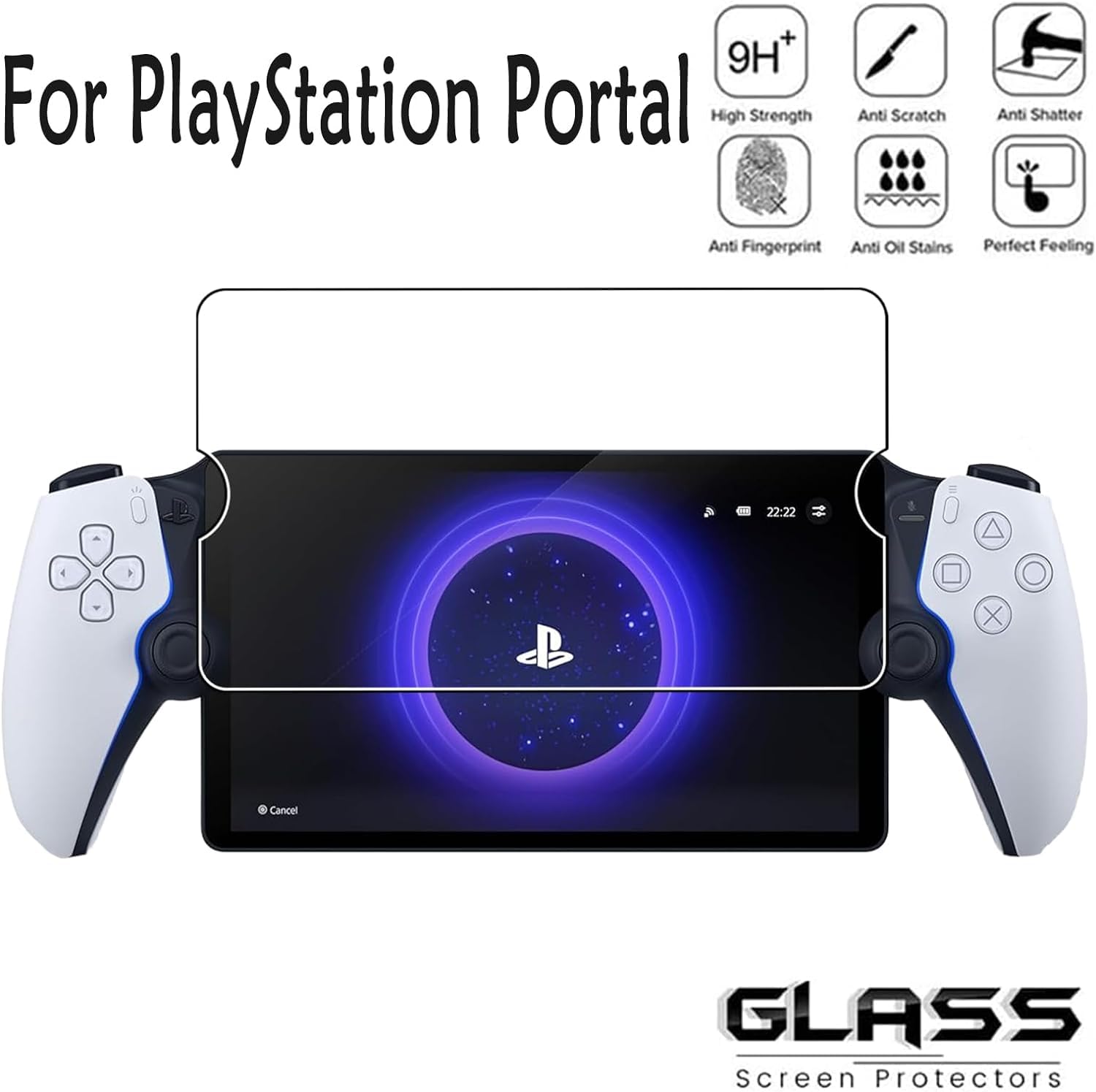 Etui ochronne do Sony Playstation Portal, miękki silikon TPU, antypoślizgowe, przezroczyste, 2 sztuki folia ochronna