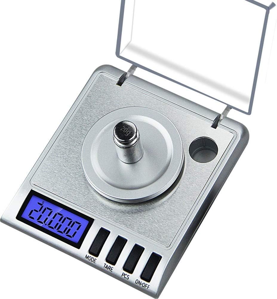50g 0.001g Mini Electronic Digital Scale Weighing Medicinal High Precision 0.001g Pocket Digital Scale Weighing Balance,Silver(Silver)
