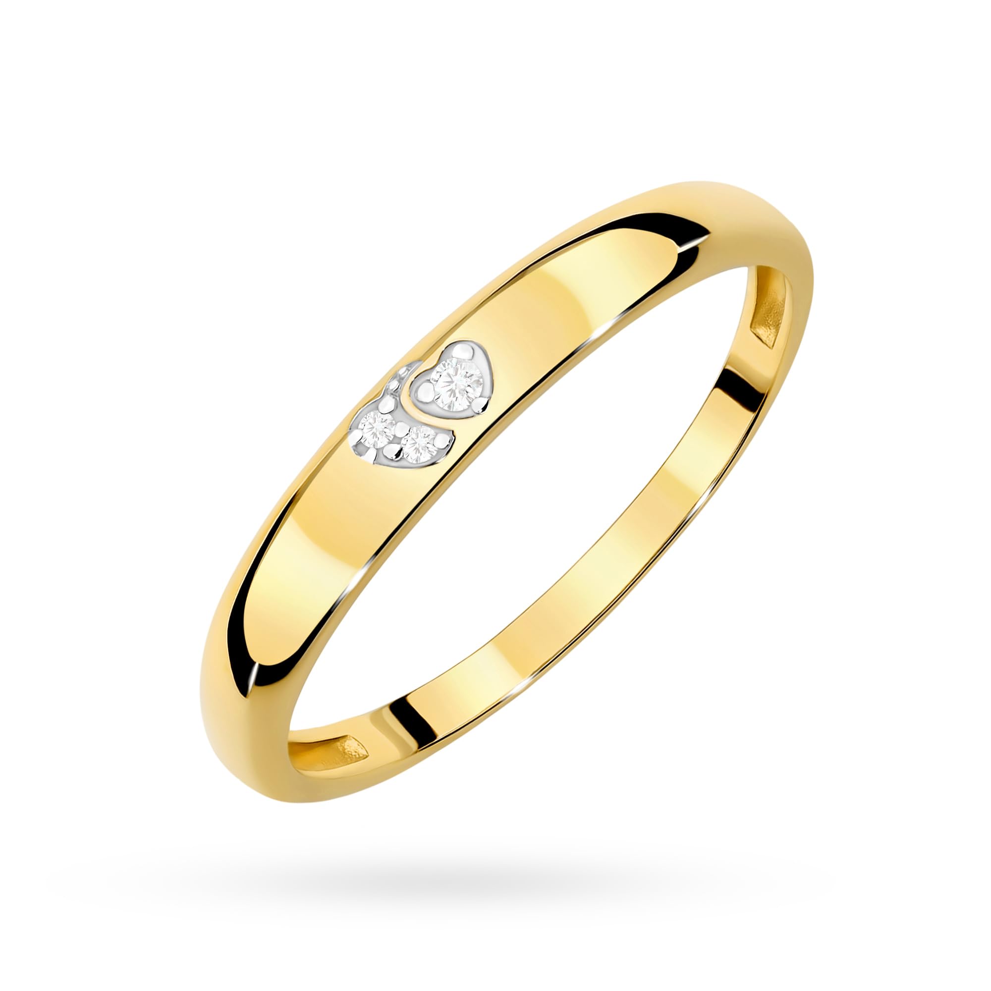 MARKO Goldring 333 Gelbgold mit Zirkonia – Doppel-Herz Motiv – Damenring als Verlobungsring oder Geschenk - 8 karat Gold