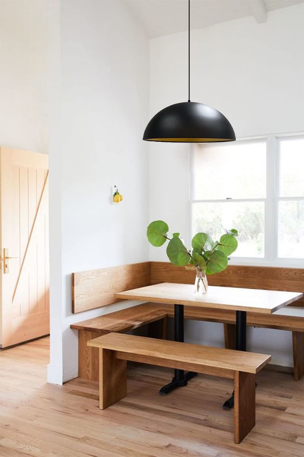 bamyum Lipeo Industrielle Pendelleuchte Schwarz Metall Ø50 cm Lampenschirm Groß Hängelampe Industriel Lampe Vintage Hängeleuchte, Retro Pendelleuchte Esstisch, Pendellampe, Esszimmerlampe, Küchenlampe