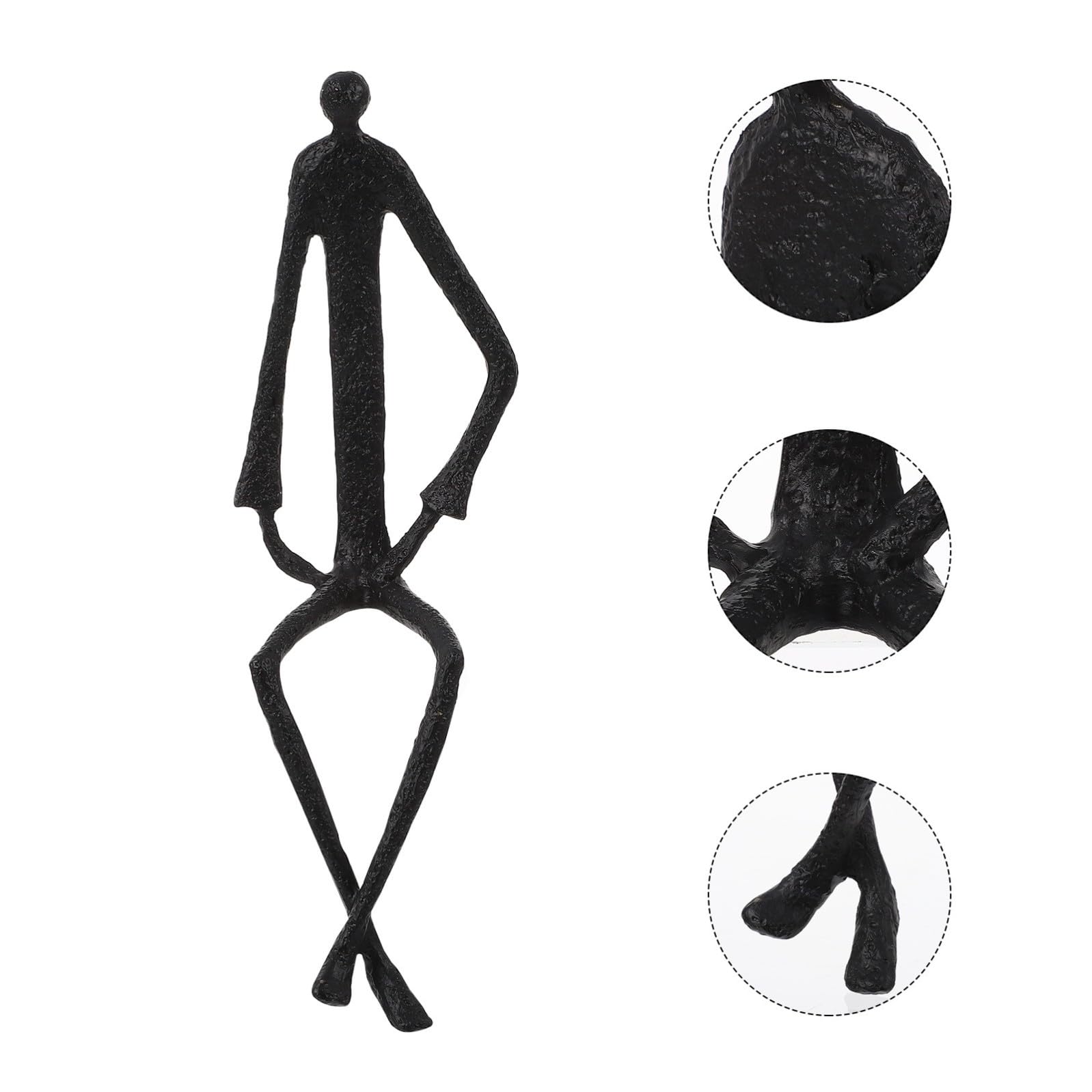 Escultura Abstracta de Figuras Sentadas en Hierro Negro para Oficina