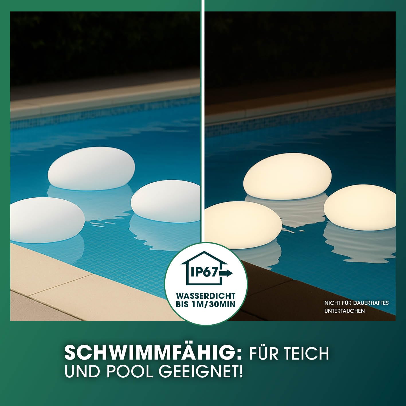 EASYmaxx LED Solarleuchte mit Fernbedienung | 3 kaltweiße Leuchten - Steine mit Solarbetrieb & Farbwechsel | dimmbare Helligkeitsstufen, 12 Farben & 5 Leuchtmodi | inklusive Erdspieß & Dämmungssensor
