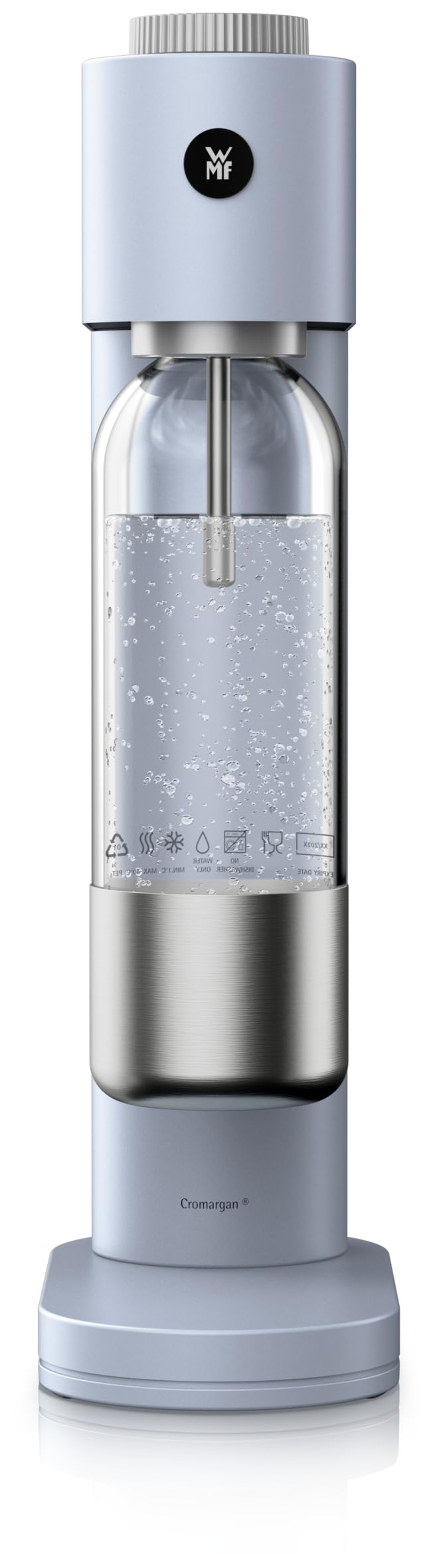 WMF Element One Machine à gazéifier entièrement automatique en acier inoxydable avec 3 niveaux de réglage, design peu encombrant, élégant Soda Maker & gazéificateur pour un plaisir pétillant, couleur