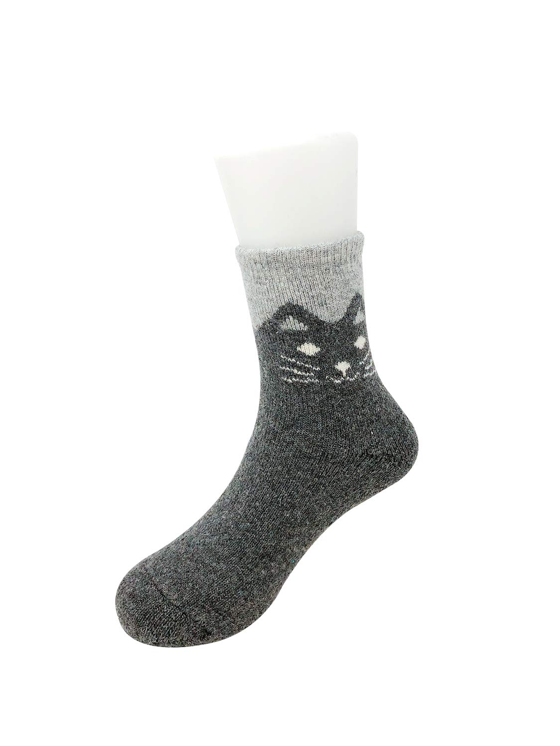 Wrapables Children's Thick Winter Warm Wool Socks (Set of 6), Cats L