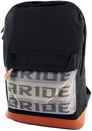 W-POWER JDM Bride Racing Mochila de viaje para laptop, parte inferior marrón con correas de arnés ajustables, Gradación, Correa roja