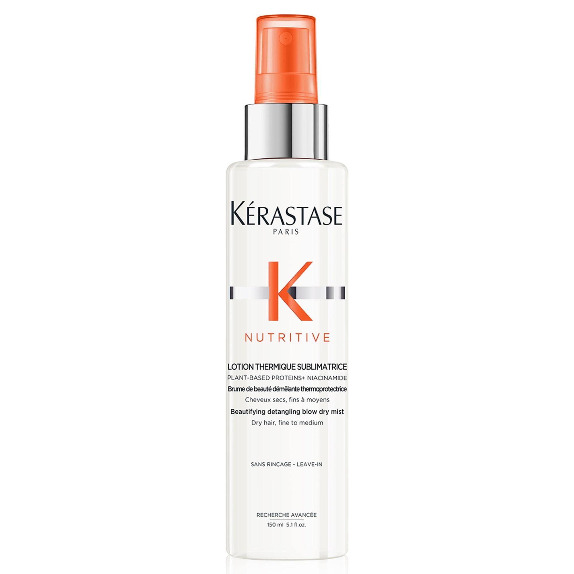 KÉRASTASENutritive, Beautifying Detangling Blow-Dry Mist for Fine to Medium Dry Hair, Heat Protectant, Lotion Thermique Sublimatrice, 150 ml