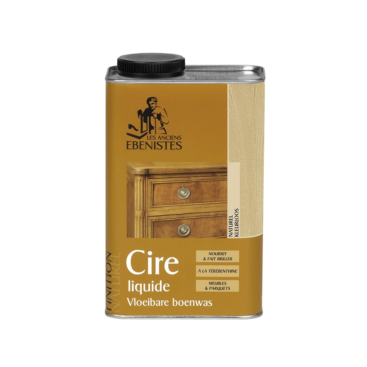 cera liquida natural Lakeone ideal para nutrir y avivar muebles, parquets y la carpintería de madera de interior. - 1 litro -