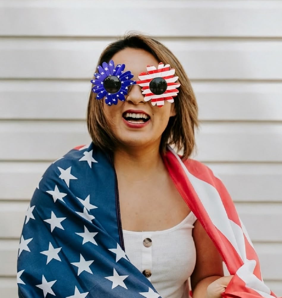 4th of July Glasses Sunglasses USA Patriotic Party Favors, American Flag Glasses for Independence Day Accessories