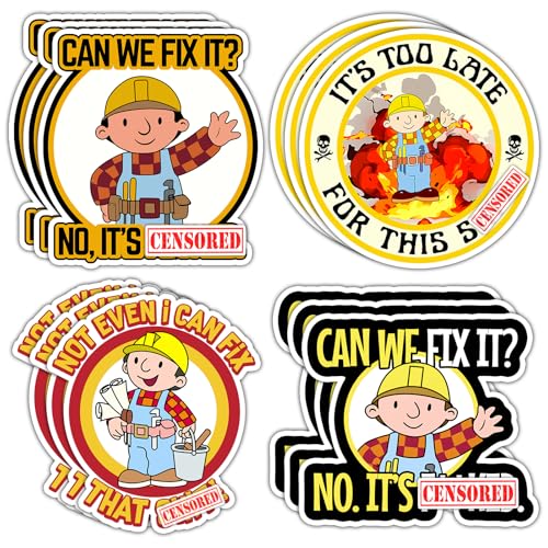 12 PCS Can We Fix It Sticker, Funny Hard Hat Sticker, Blue Collar Stickers, Gifts for Builder Co-Worker, Welding Meme Decals for Toolbox, Helmet, Laptop, Water Bottle, Tumbler