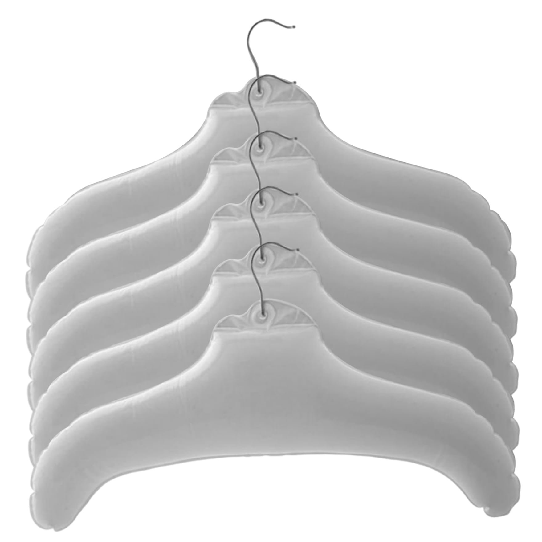 Hperu 5Pcs Inflatable Hangers, 17x10 Inch White Pvc Portable Hangers Waterproof Leakproof for Travel Business Trip Camping