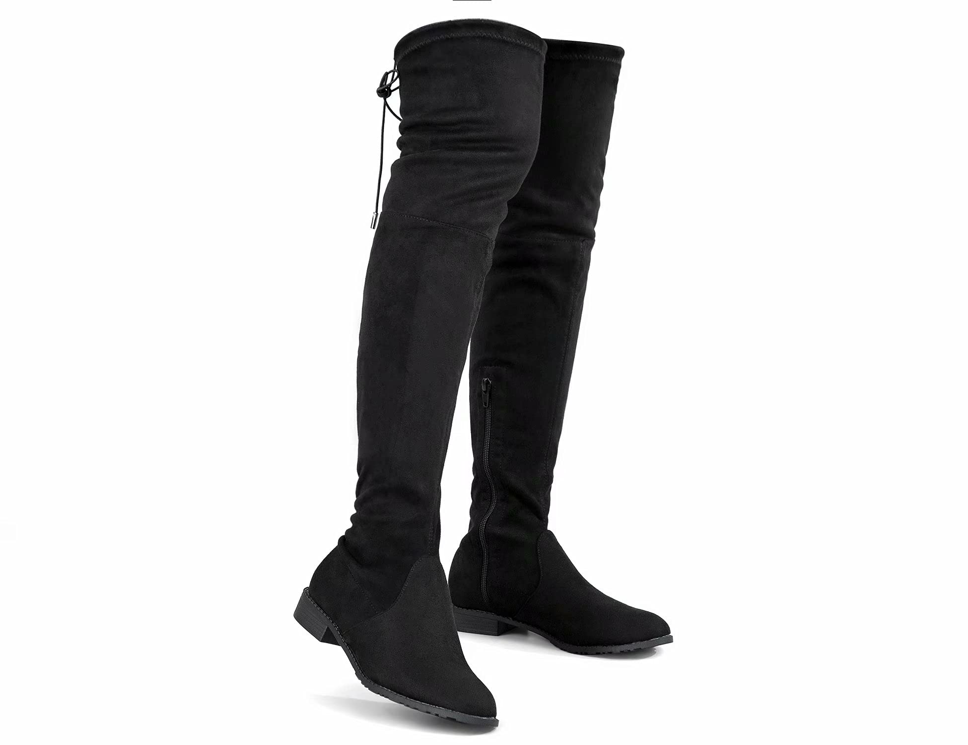 Greatonu - Stivali sopra il ginocchio da donna, caldi, per inverno, stivali alti con cerniera laterale