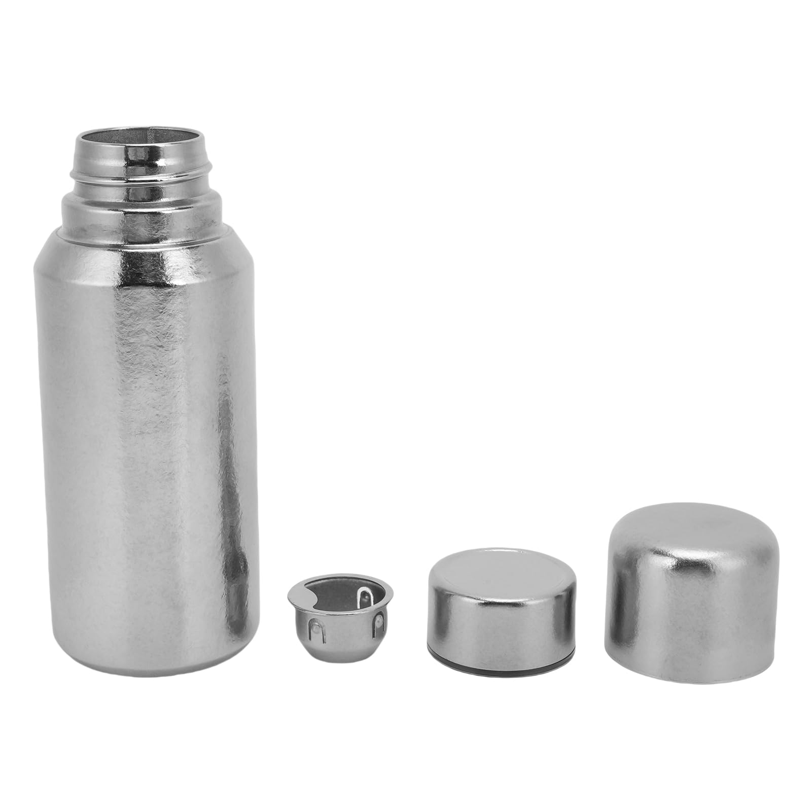 Fockety Puelo de Viaje Aislante de Vacío, Taza de té de Acero Inoxidable Liviano de 380 Ml con Tapa Desmontable Magnética y Colador de té Elegante, Taza de café de 8,5 Oz para Bebidas (SILVER)
