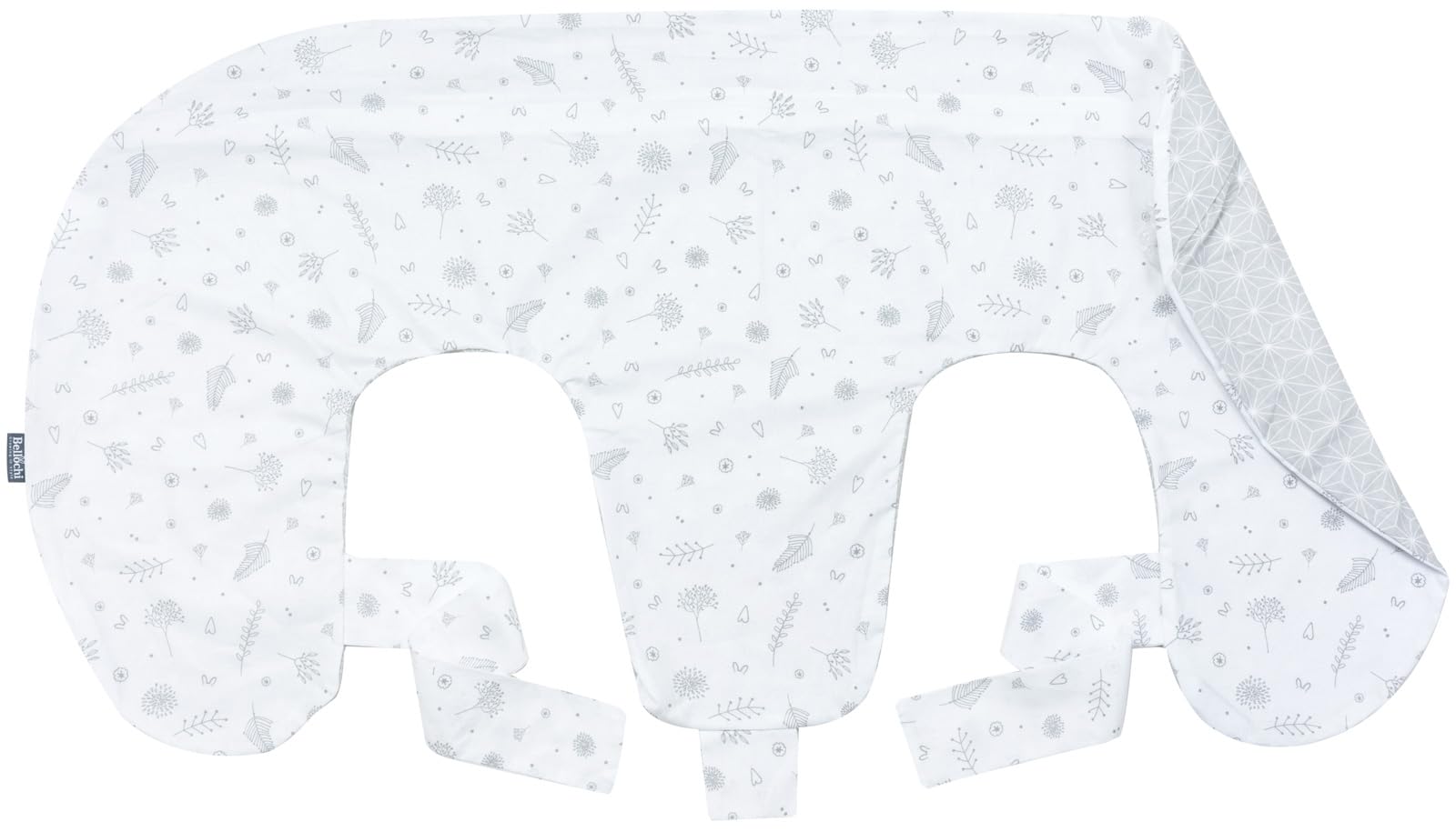 Bellochi Twin Feeding Pillowcase for Twins, 100% Hypoallergenic Cotton Replacement Cover, Secure Concealed Zipper, 100x57x18 cm, Certified Fabric (Animaland) — view 3