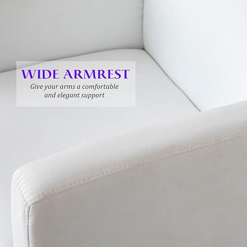 Miniatura 10 de ONPNO Silla mecedora de tela con respaldo alto sillón mecedora para guardería sillón cómodo con bolsillo lateral para sala de estar dormitorio