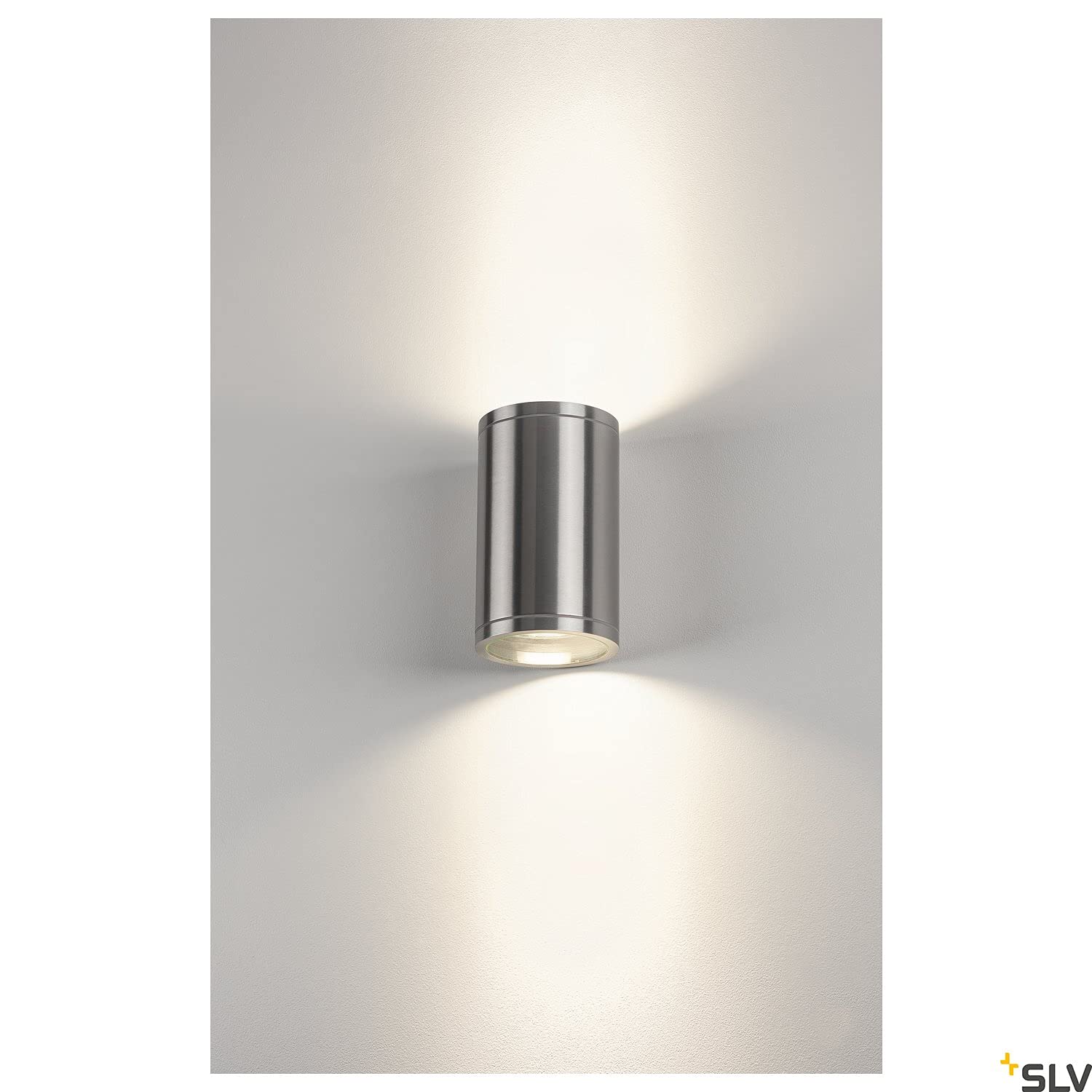SLV luminaria de superficie de pared ROX WALL OUT UP/DOWN/iluminación para paredes, caminos, entradas, foco led de exterior, luminaria de superficie de exterior / GU10 IP44 50 W aluminio