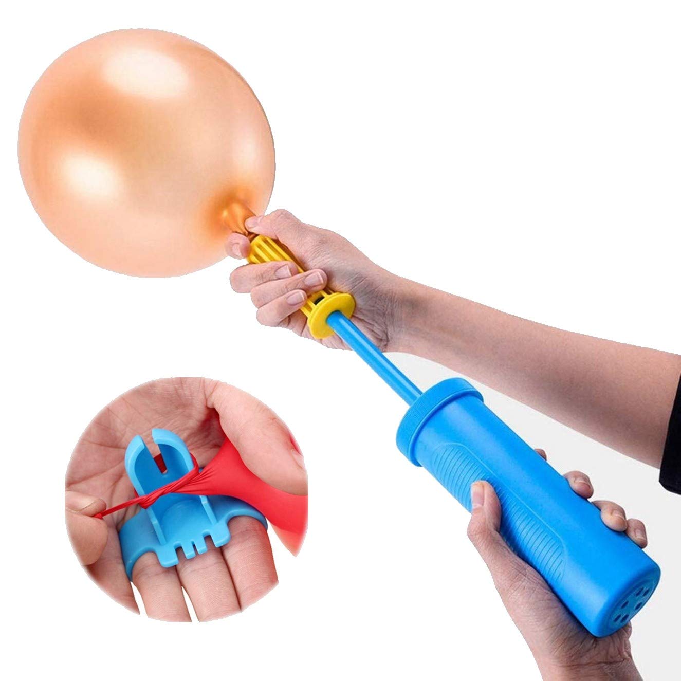 Pompa Manuale Per Palloncini - 2 Pezzi Con Design Antiscivolo Per Gonfiare Velocemente Palloni E Decorazioni Per Feste - Foto 2