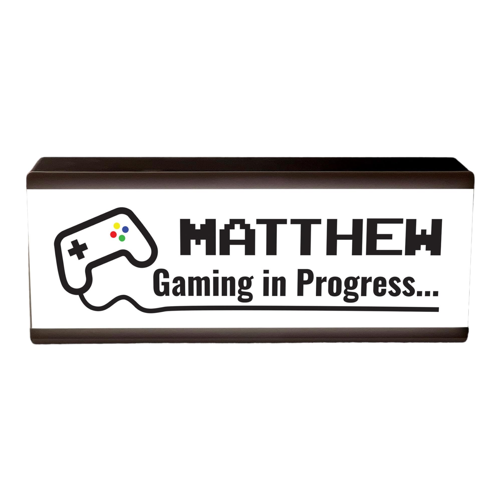 Echo Three Boys Multi-Colored Personalised Room Light Gaming In Progress – Illuminated Led Gamer Play Room Night – Portable Customised Game Room Sign