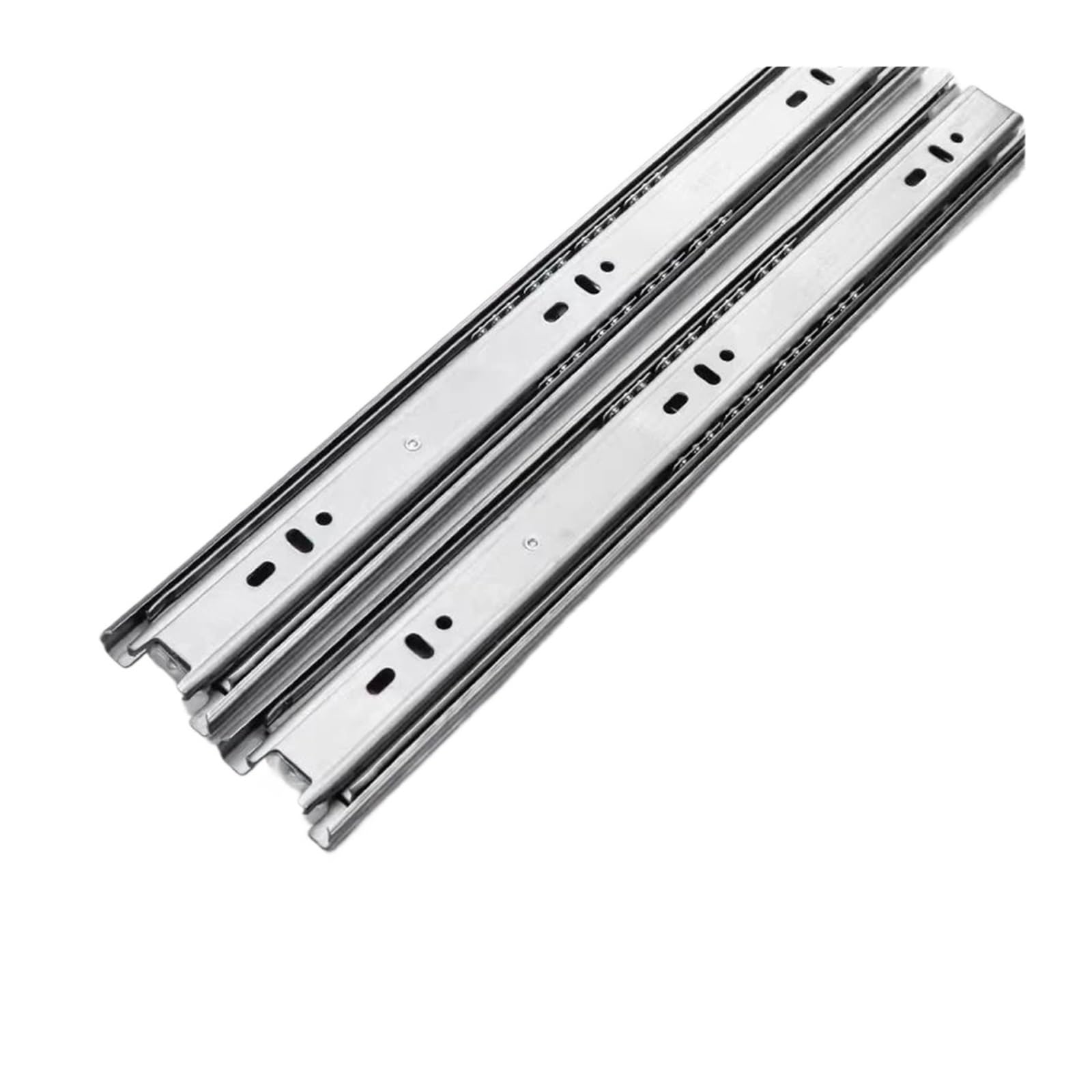 Guías para cajones de alta resistencia, Guía for cajón de acero inoxidable, 3 etapas, cierre suave, rodamiento bolas, amortiguador silencioso, 254-610x45mm, 50KG(356x45x12mm)