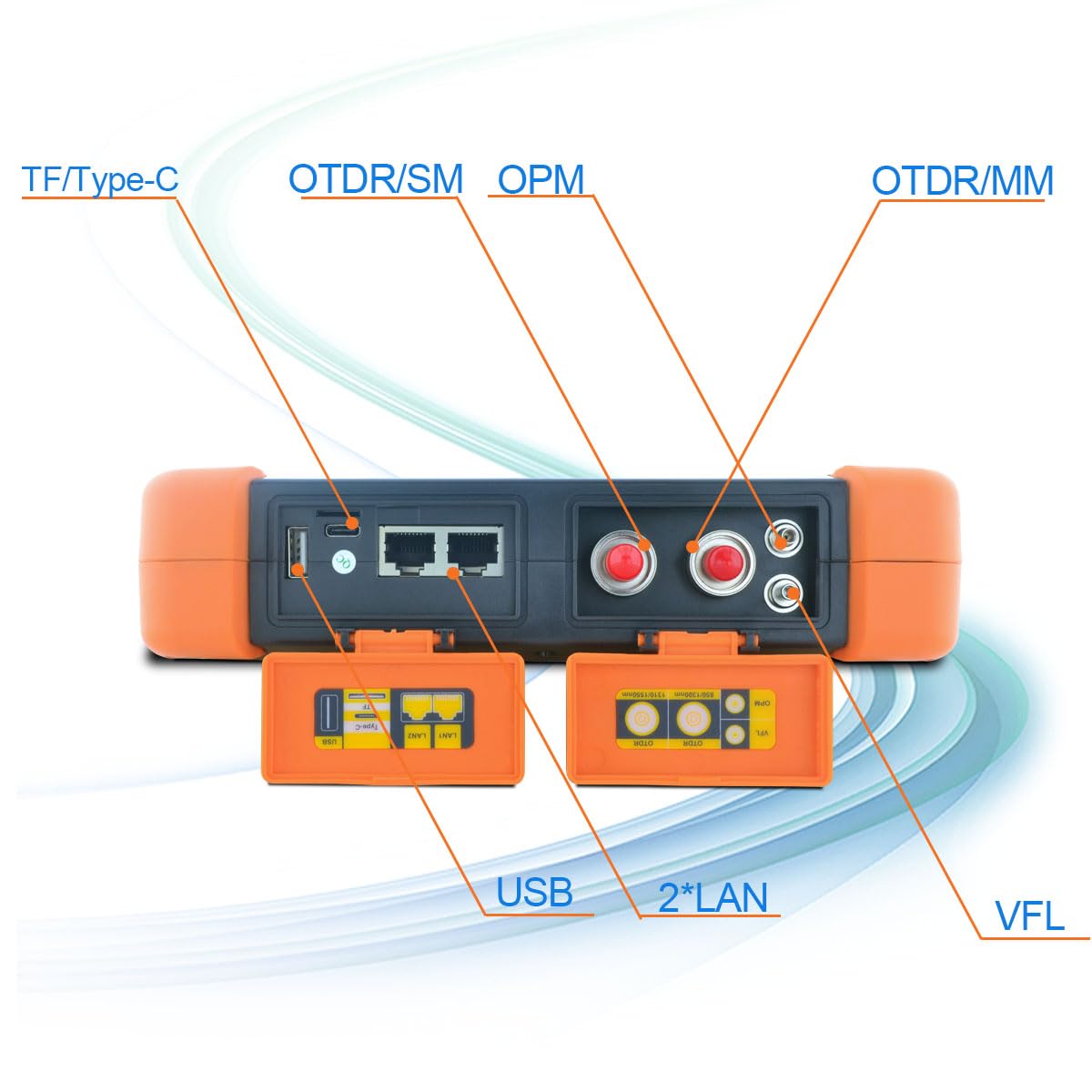 850/1300/1310/1550nm 26/28/35/33dB 4in1 OTDR +VFL+OPM+OLS SM&MM 7” Touchscreen 120Km Glasfaser Tester/LWL Tester/Optische Zeitbereichs-Reflektometer mit SC/FC/ST/LC UPC&APC (OTDR62F-SM1A)