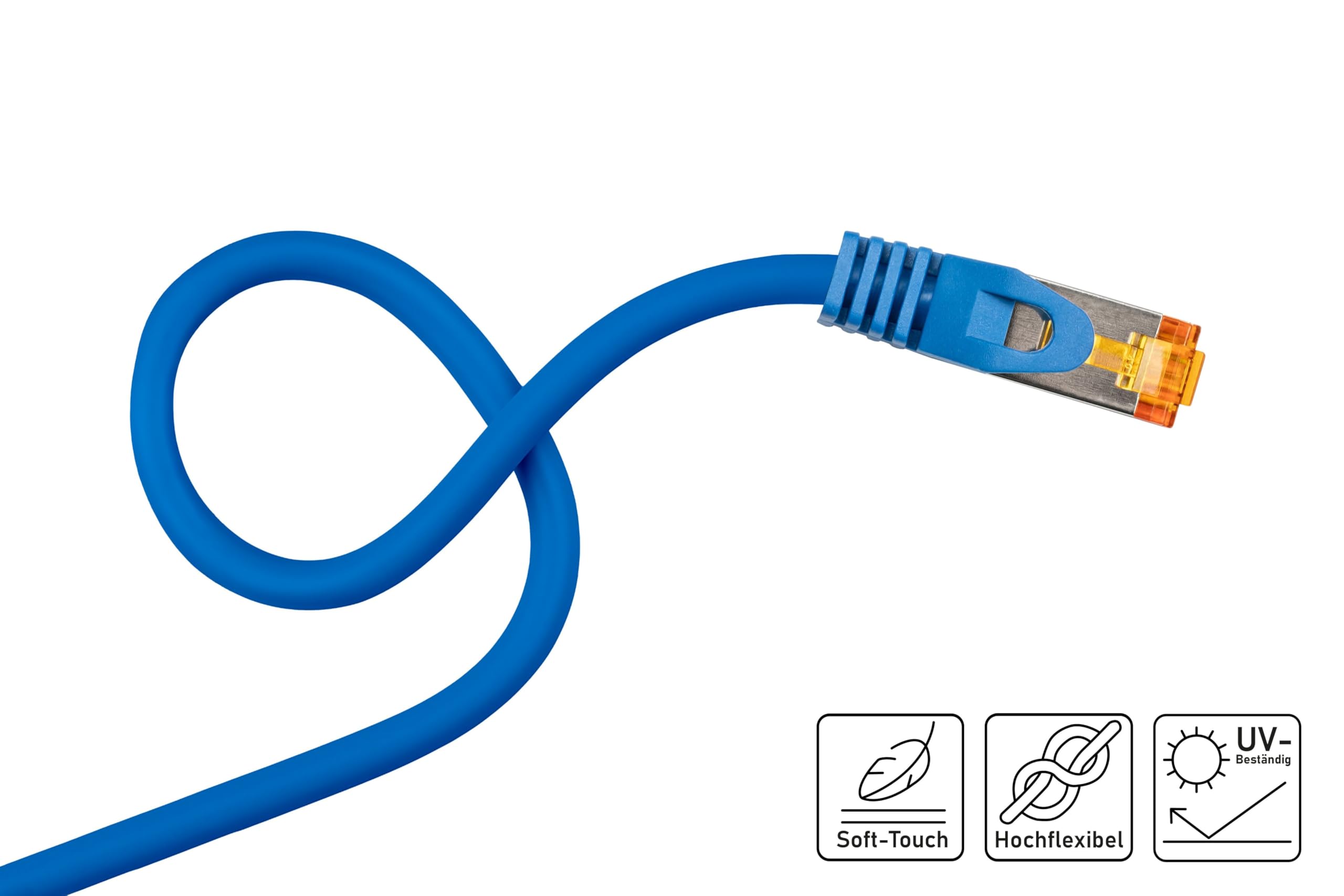 VARIA Group Cavo Patch RJ45 Cat.7, 25m, TPE Blu – Rete Gigabit Ethernet