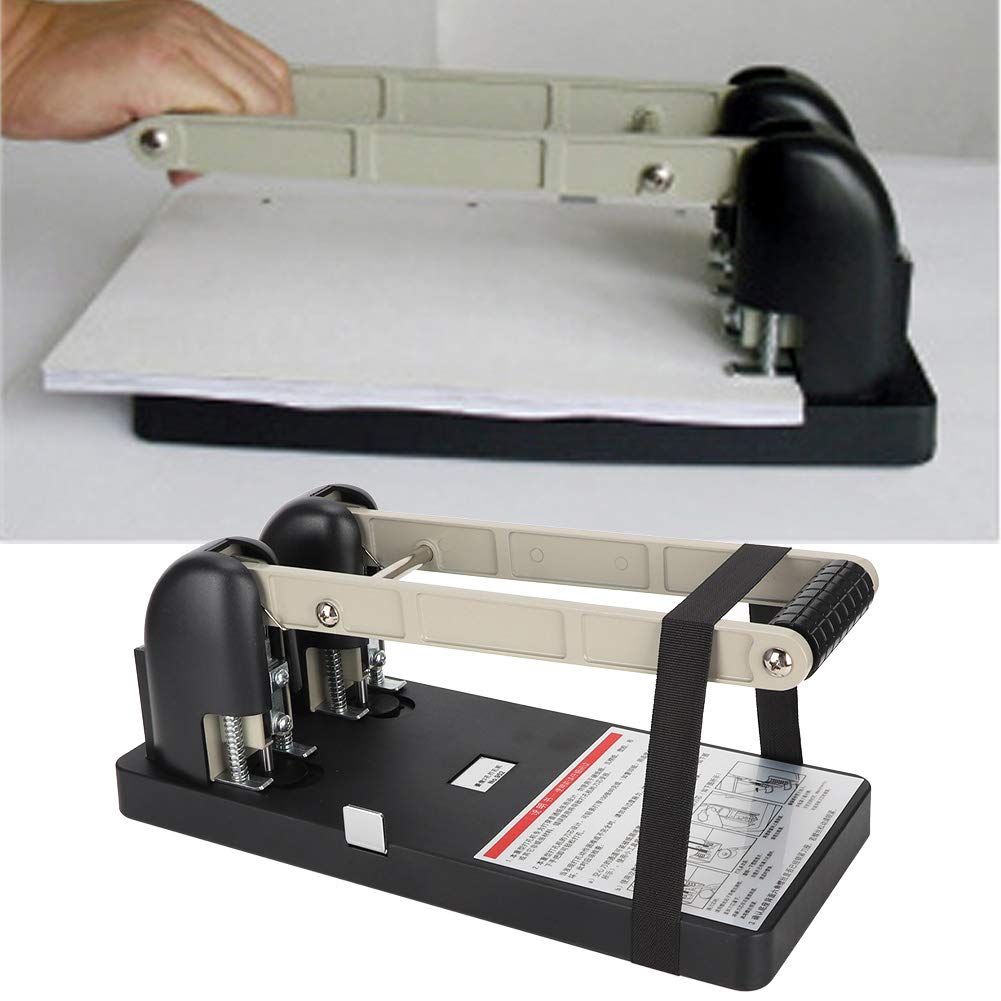Perforatrice 2 Fori Carta 150 Fogli Manuale, Punzone Ufficio 30x15x10 cm Acciaio Pressofuso, Base Antiscivolo 5 mm per Raccoglitori ad Anelli, 15% Sforzo Ridotto, per Archiviazione Documenti e Scuola