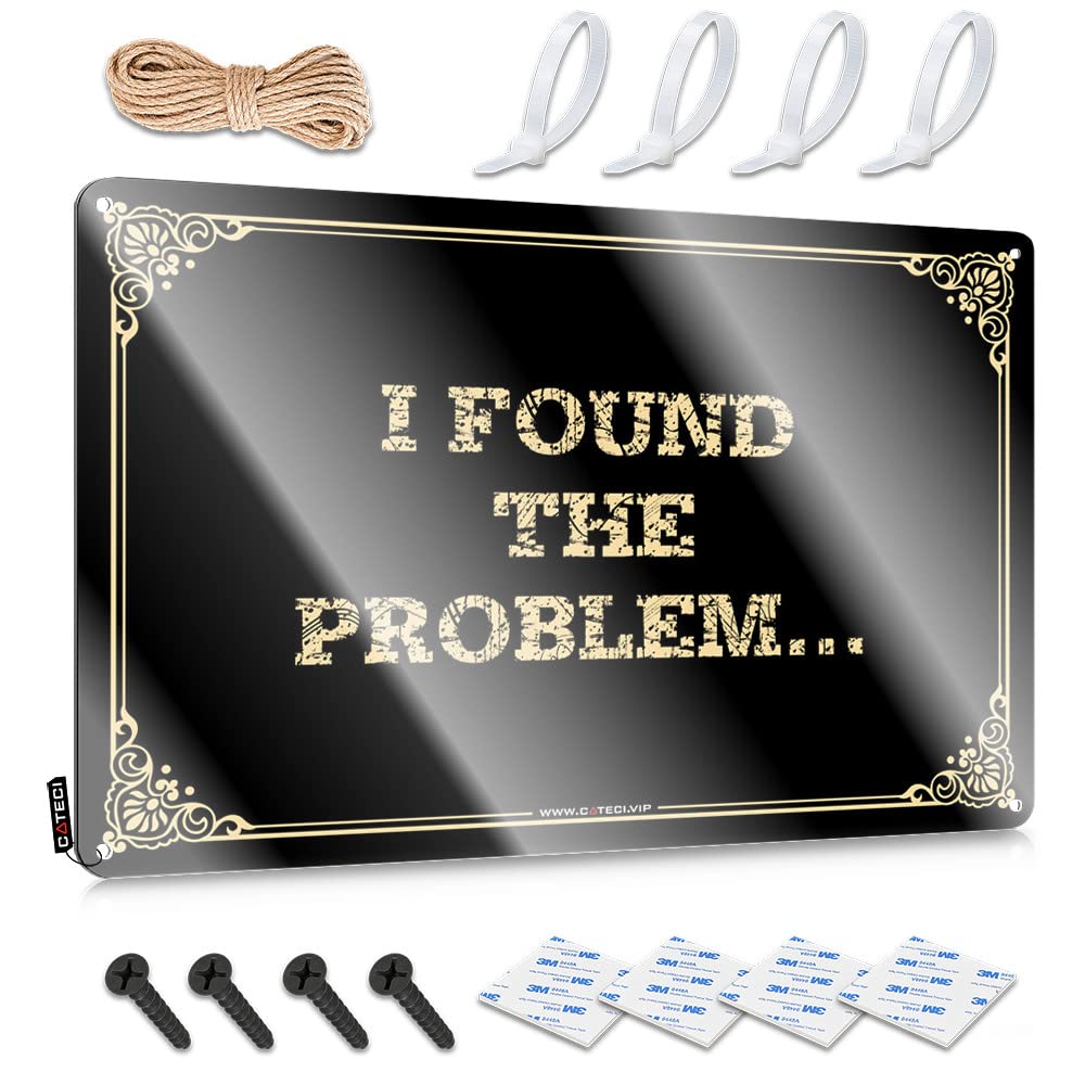 MWFKKADDB Tin Signs Camping Rules I Found The Problem… Tin Sign Funny Garage Tin Sign Bedroom Door Sign(30X40CM)