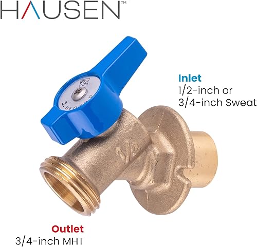 Miniatura 5 de Hausen 12 pulg. y 34 pulg. Latón 14 Giro Espiga x Sillcock, paquete de 5