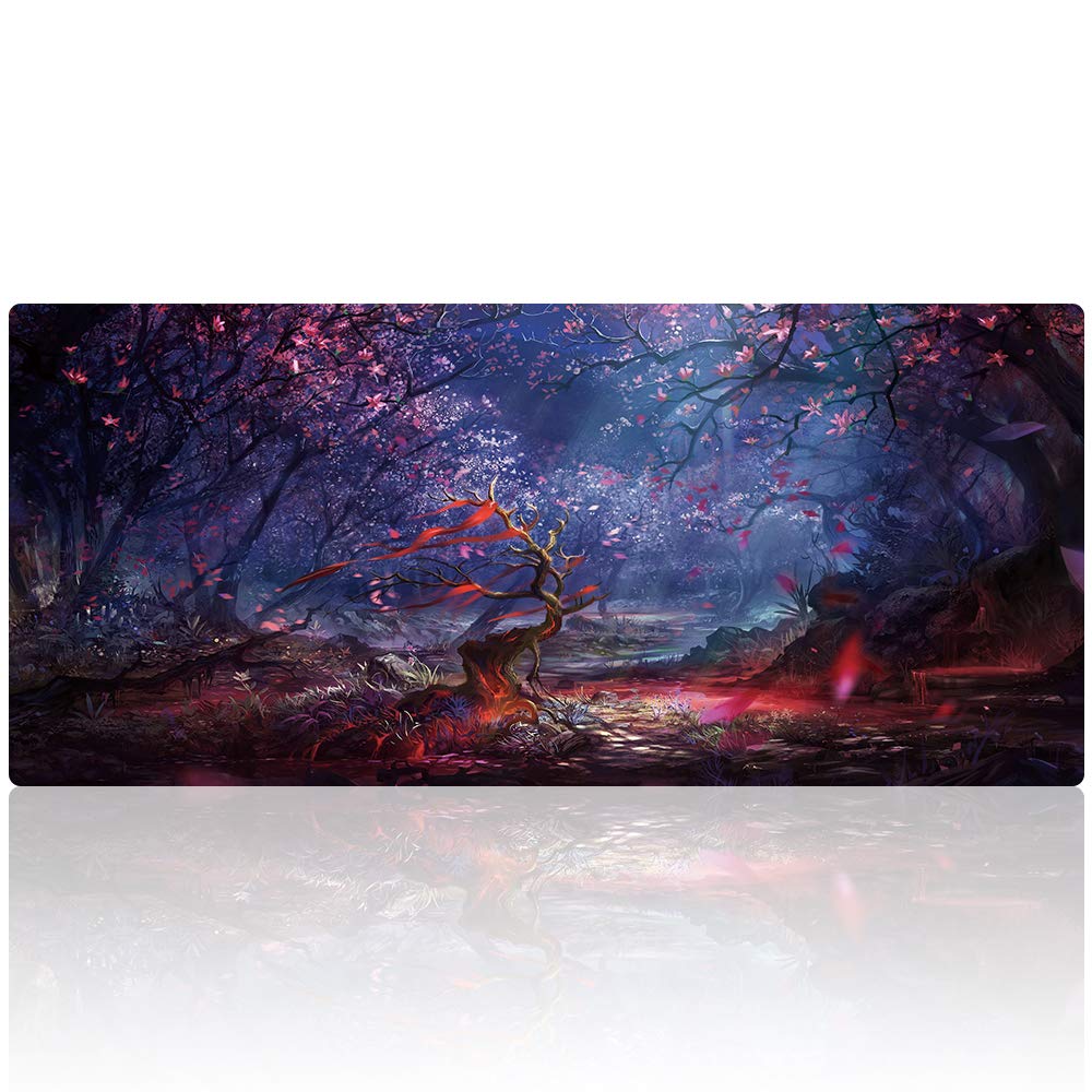 XXL Professional Large Mouse Pad & Computer Game Mouse Mat (35.4x15.7x0.1IN, 90x40 Forest)