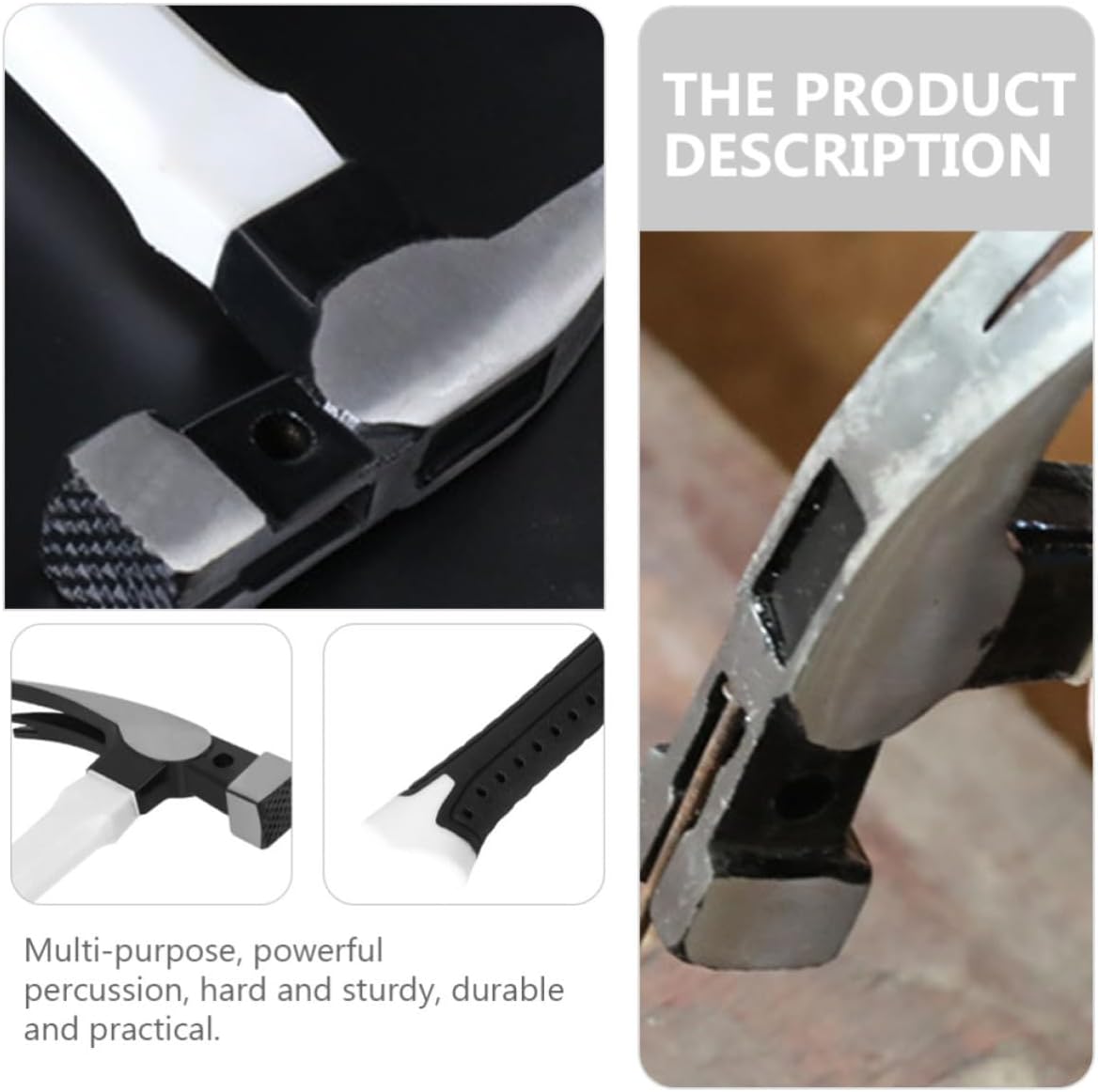 Multi-purpose Non-slip Claw Hammer for Carpentry and Home Maintenance, Lightweight Carbon Steel Nail Hammer with Plastic Handle, Universal Fixing Tool for Woodworking and Repair