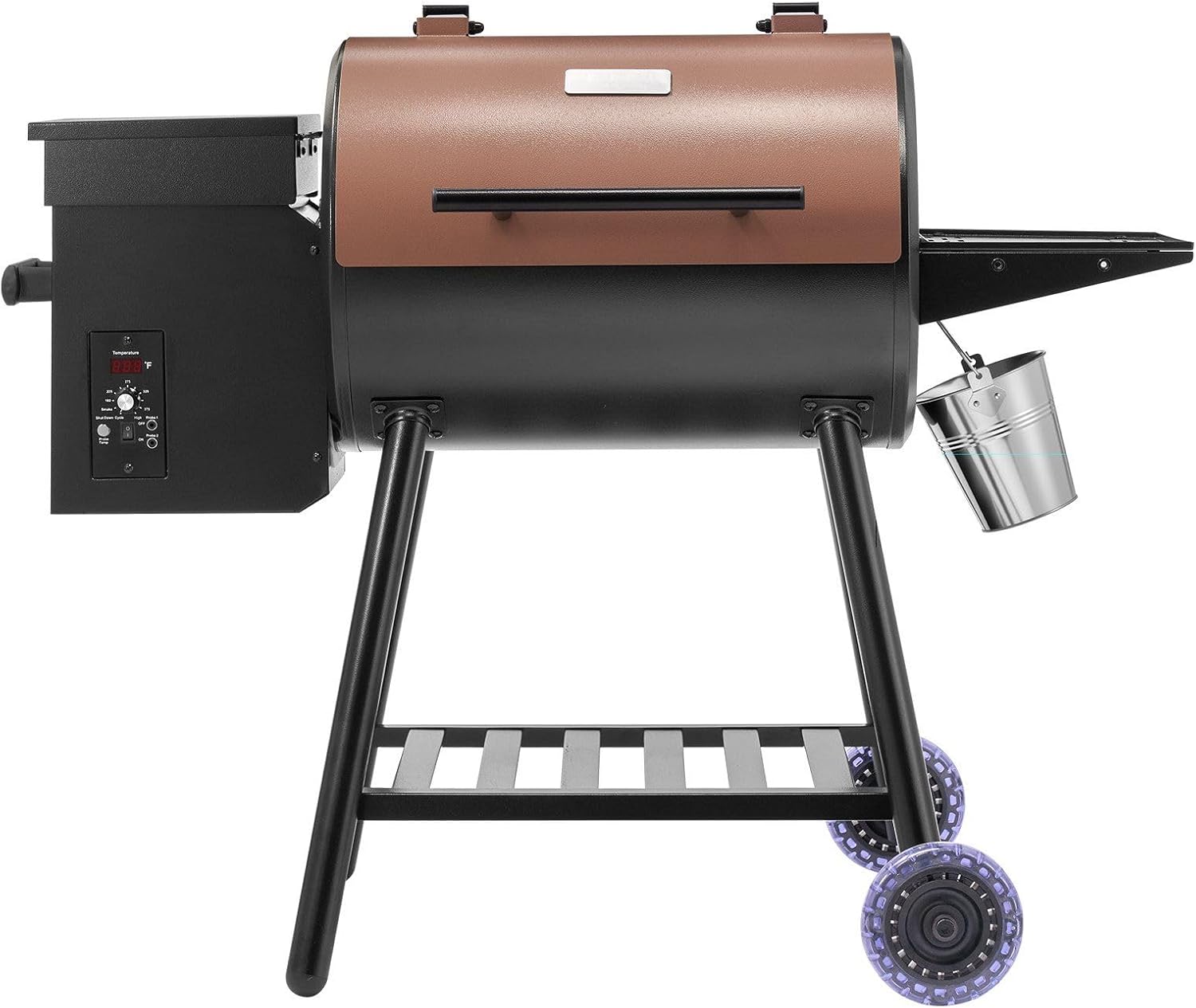 8-in-1 Digital Pellet Grill and Smoker for Outdoor Cooking | 456 Sq In Electric BBQ with Meat Probe, Reaches 500°F, Black - Image 1 of 9
