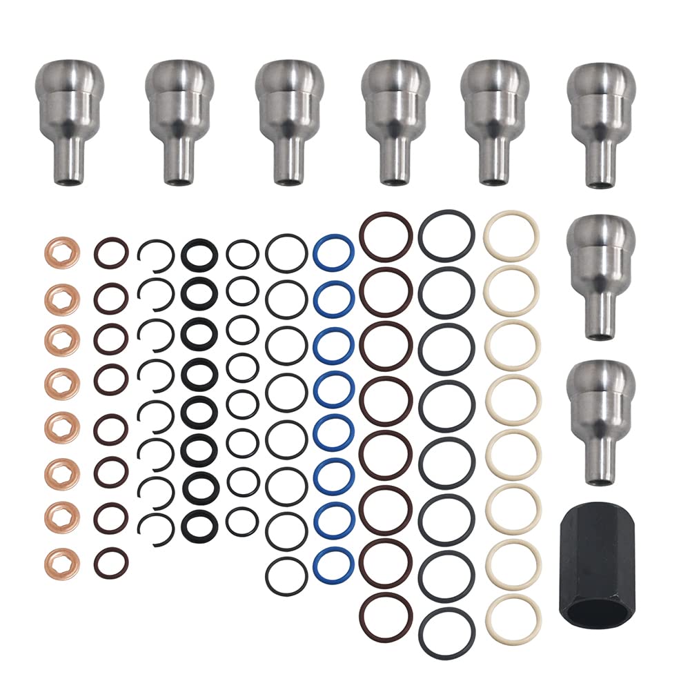 Oil Rail Leak Repair Kit Tool O-rings & Injector Seal Kit Compatible with For Ford 6.0L 2003-2010