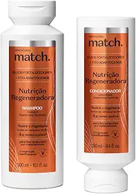 Combo Match Nutrição Regeneradora O BOTICARIO: Shampoo e Condicionador Para Fios Enrijecidos Por Ressecamento