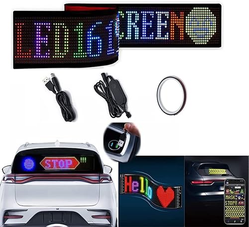 Pantalla de letrero de automóvil Panel de píxeles flexible Panel de matriz LED DC5V 26.7 x 4.7 pulgadas, control inteligente de aplicación, panel