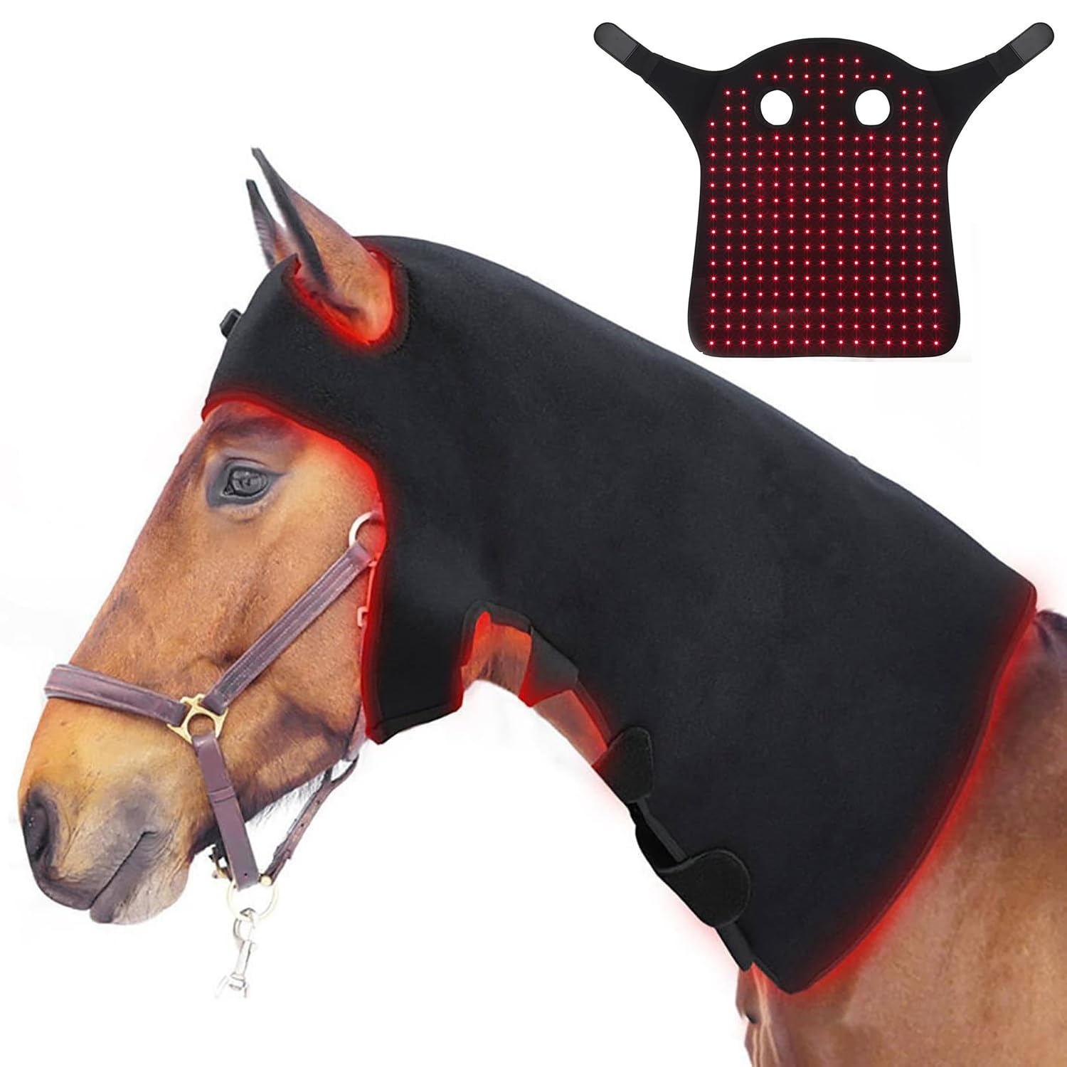 Attrezzatura per La Terapia della Luce Rossa del Cavallo, per Il Rilassamento della Testa E del Collo del Cavallo, con 234 Perline per Lampade a LED, Lunghezza D'onda 660nm E 850nm